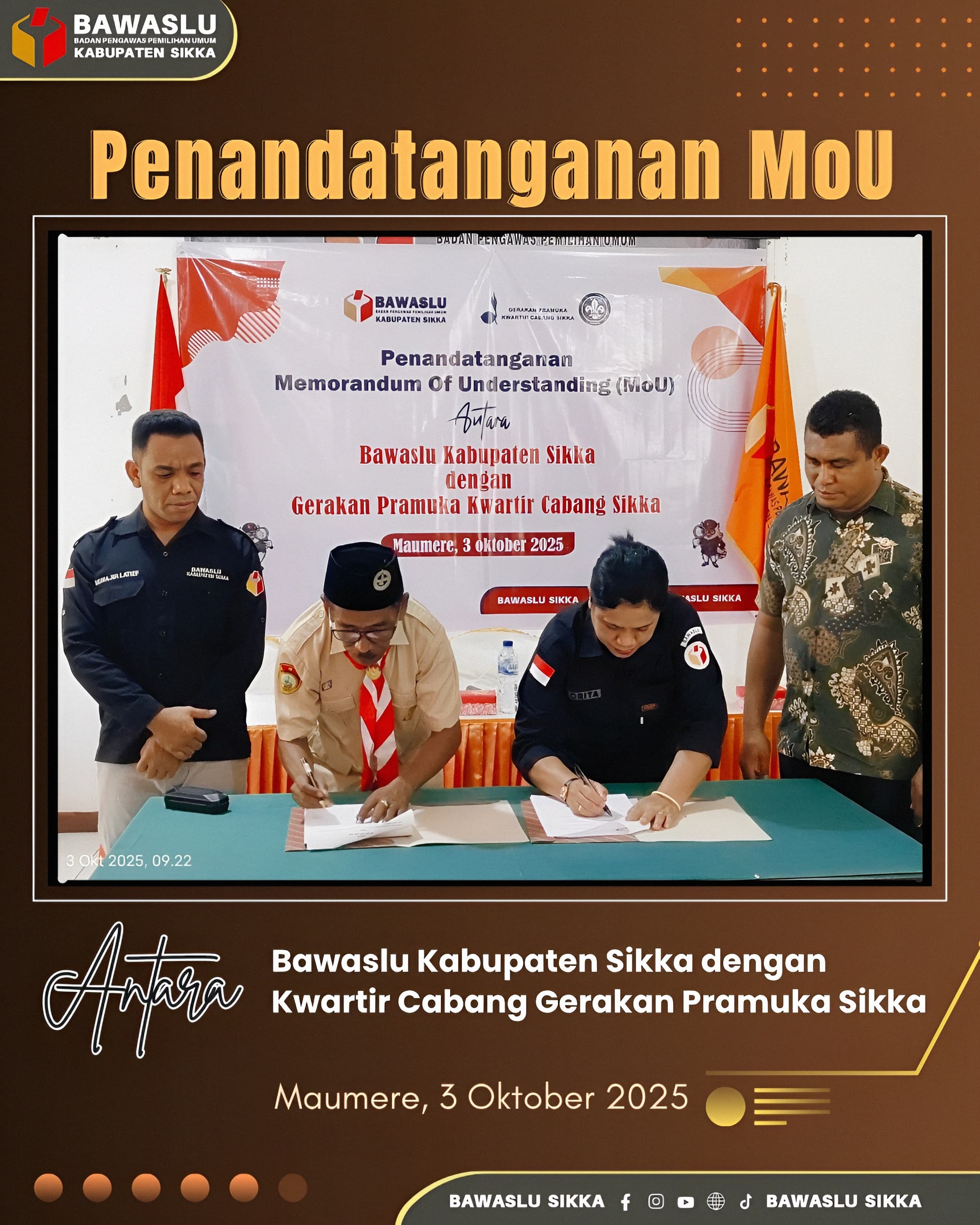Penandatanganan MoU Bawaslu Sikka