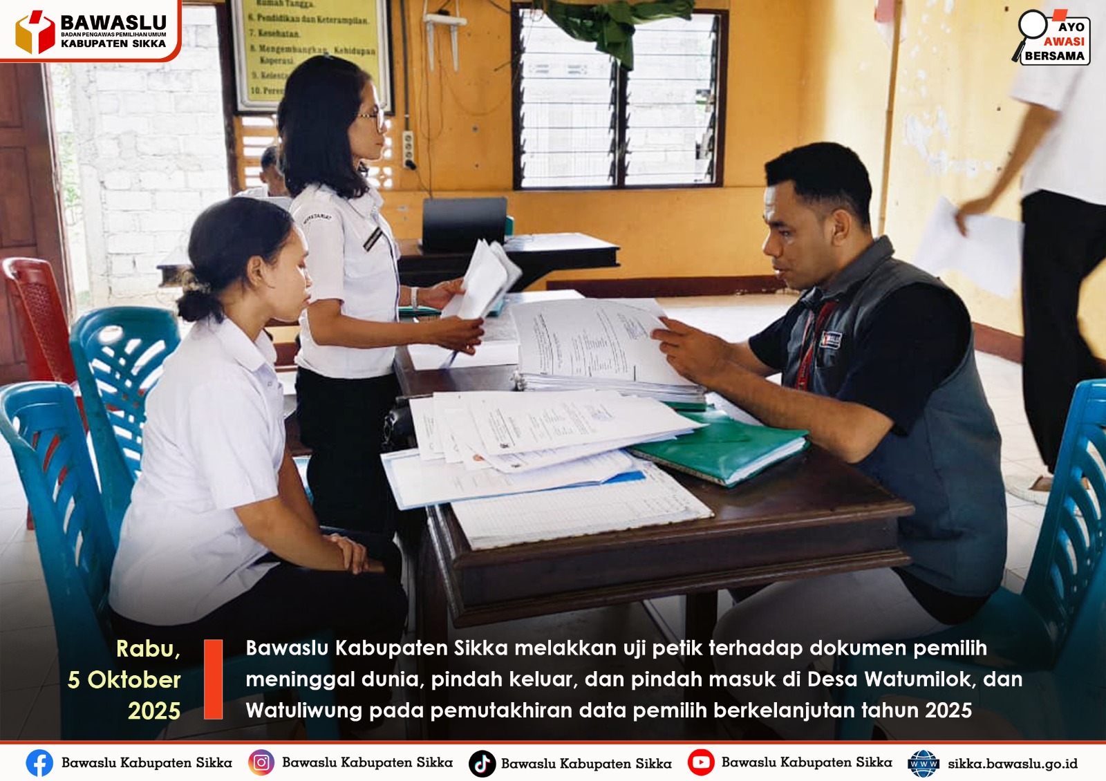 Uji petik bawaslu kabupaten sikka