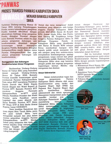 Proses Transisi Panwas Kabupaten sikka